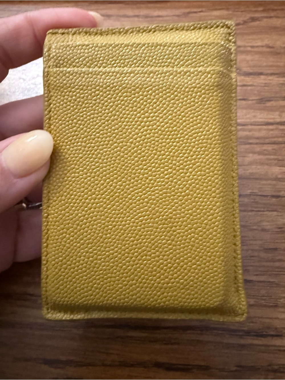 Saint Laurent Green Pebbled Leather Envelope Card Case with Gold YSL Logo - Picture 5 of 11